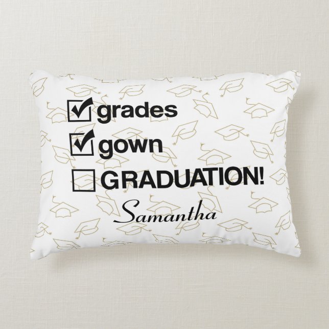 Custom Name Graduation Gift | Funny Graduation Accent Pillow (Front)