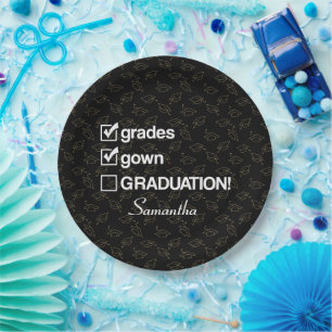 Custom Name Graduation Gift Funny Graduation Paper Plates