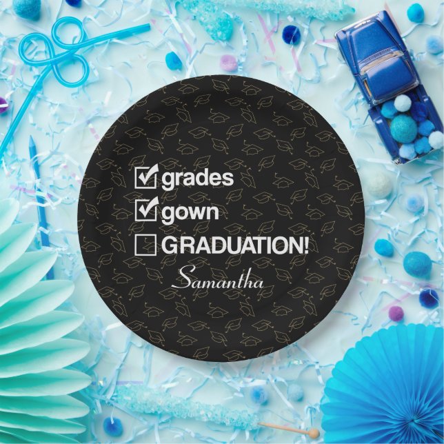 Custom Name Graduation Gift | Funny Graduation Paper Plates (Party)