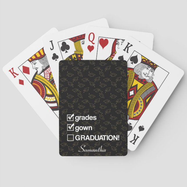 Custom Name Graduation Gift | Funny Graduation Poker Cards (Back)