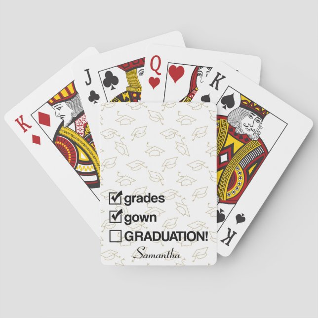 Custom Name Graduation Gift | Funny Graduation Poker Cards (Back)