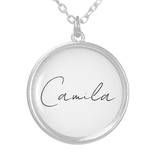 Custom name Graduation gifts, 2025   chain Silver Plated Necklace (Front)
