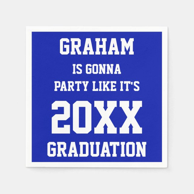 Custom Name Graduation Party Ideas Napkins (Front)