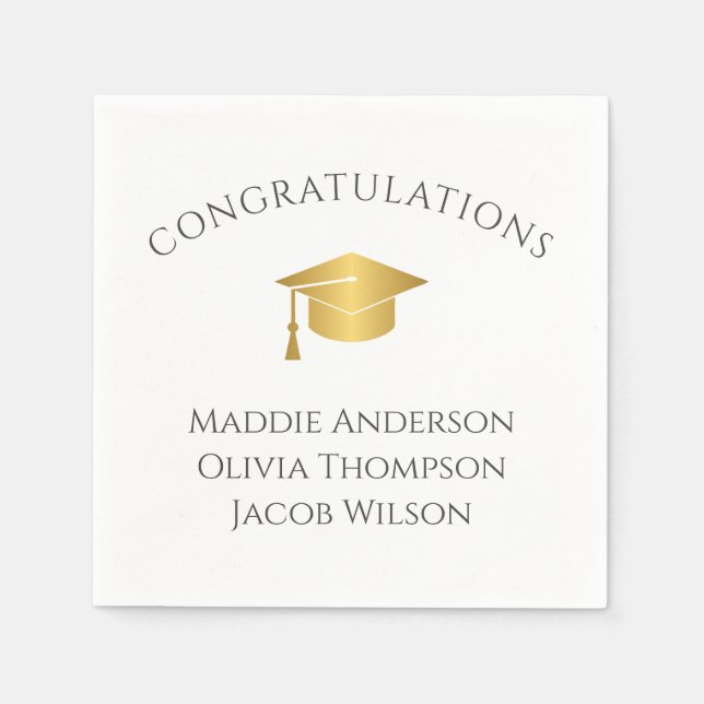 Custom Name Graduation Party  Napkins (Front)