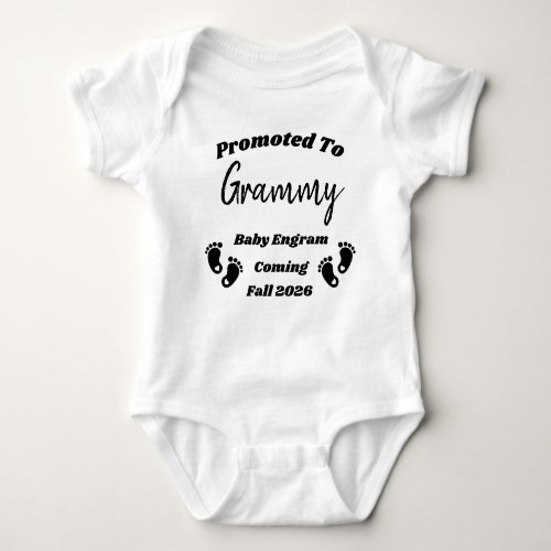 Custom Name Grammy Promoted Baby Reveal Bodysuit