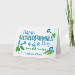 Custom Name Grandparents Day with Morning Glory Card