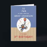 Custom Name Great Grandson 3rd Teddy Bear Balloon Card<br><div class="desc">Personalize this card with your great grandson’s name on the front and give him this once he comes to celebrate his 3rd birthday in the coming days. Send him fun greetings brought by the cute teddy bear on the cover of this one.</div>