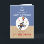 Custom Name Great Grandson 3rd Teddy Bear Balloon Card<br><div class="desc">Personalize this card with your great grandson’s name on the front and give him this once he comes to celebrate his 3rd birthday in the coming days. Send him fun greetings brought by the cute teddy bear on the cover of this one.</div>