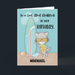 Custom Name Great Grandson Birthday Beach Raccoon Card<br><div class="desc">With a customization option on the front of this card,  you would be able to personalize this one with the name of you dear great grandson who will be receiving this card once he celebrates his birthday soon. So,  what are you waiting for? Get a copy now!</div>