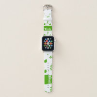 Custom name green birds apple watch band
