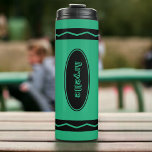 Custom Name Green Crayon Travel Mug Drink Tumbler at Zazzle