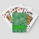 Custom name green hockey sticks pucks nets