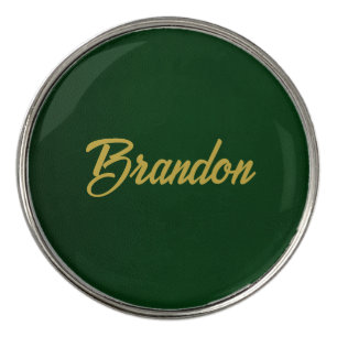 Custom name green leather golf ball marker