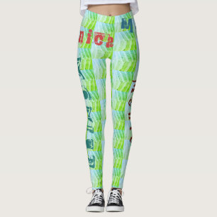 Custom Name Green Leggings