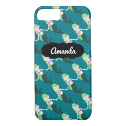 Custom Name Green Mermaid iPhone 7 Case