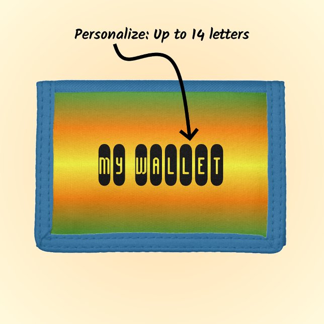 Custom name green orange gradient tri-fold wallet (Creator Uploaded)