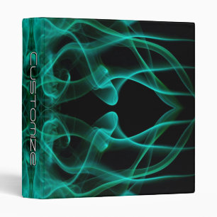 Custom Name Green Smoke Symmetrical Black 3 Ring Binder