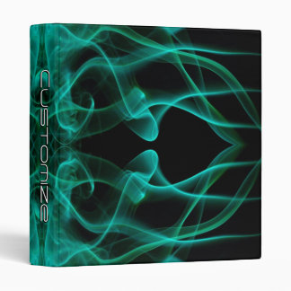 Custom Name Green Smoke Symmetrical Black 3 Ring Binder