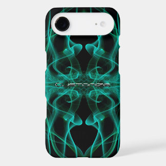 Custom Name Green Smoke Symmetrical Black iPhone 17 Air Case
