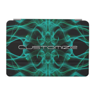 Custom Name Green Smoke Symmetrical Black iPad Mini Cover