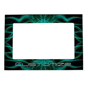 Custom Name Green Smoke Symmetrical Black Magnetic Frame