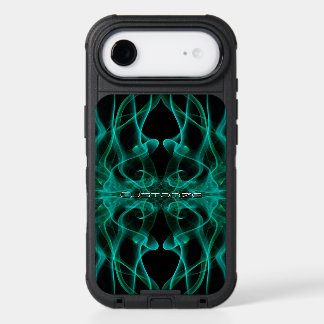 Custom Name Green Smoke Symmetrical Black iPhone 17 Air Case