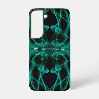 Custom Name Green Smoke Symmetrical Black Samsung Galaxy S22 Case