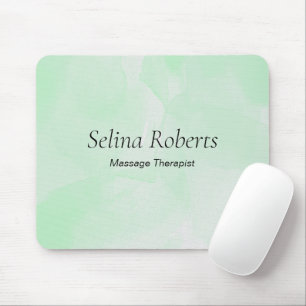 Custom name green watercolor mouse pad
