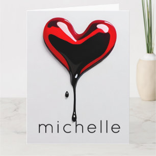 custom name Greeting Card love heart stencil drip