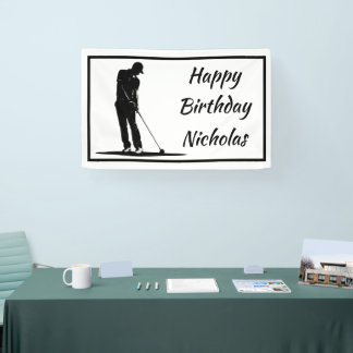 Custom Name Greeting Golf Golfer Player Banner