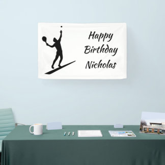 Custom Name Greeting Tennis Player Banner