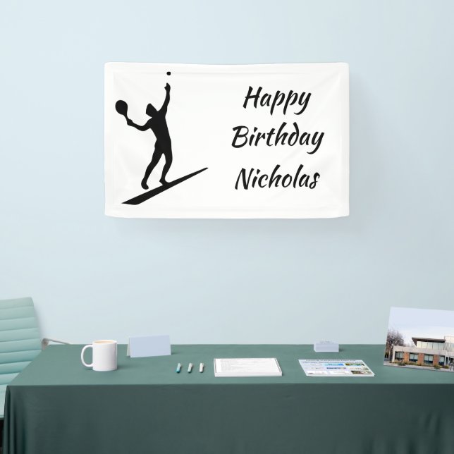 Custom Name Greeting Tennis Player Banner (Tradeshow)