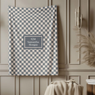 Custom Name Grey Blanket Chic Minimalist Style