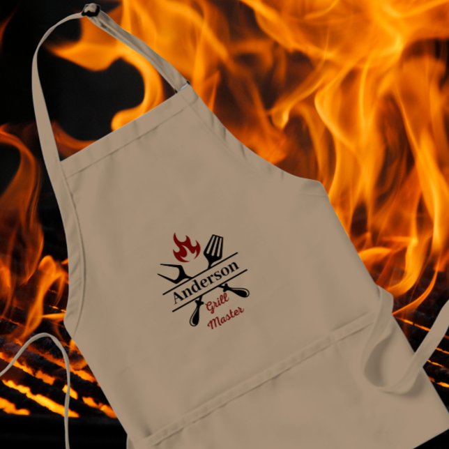 Custom Name Grill Master BBQ Dad Fathers Day gift Adult Apron (Creator Uploaded)
