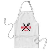 Custom name grillmaster utensils BBQ apron for men