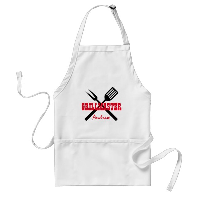Custom name grillmaster utensils BBQ apron for men (Front)