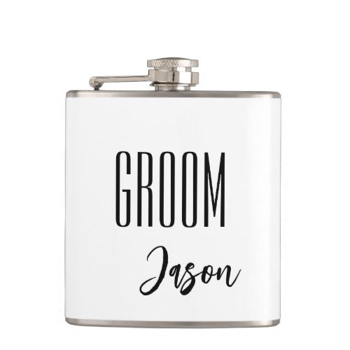 Custom Name Groom Flask