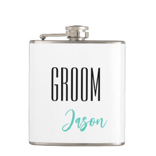 Custom Name Groom Flask