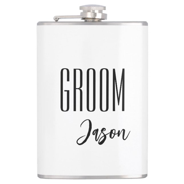 Custom Name Groom Flask (Front)