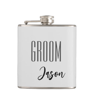 Custom Name Groom Flask