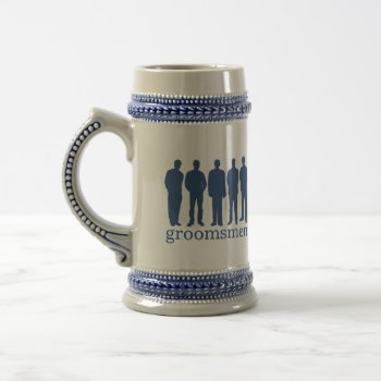 Custom Name Groomsman Bachelor Blue Beer Stein by FidesDesign at Zazzle