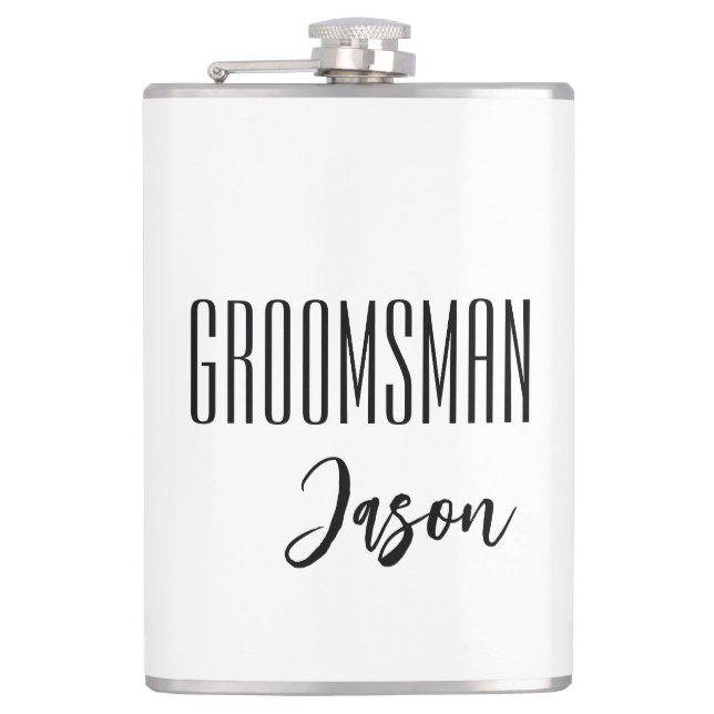 Custom Name Groomsman Flask (Front)