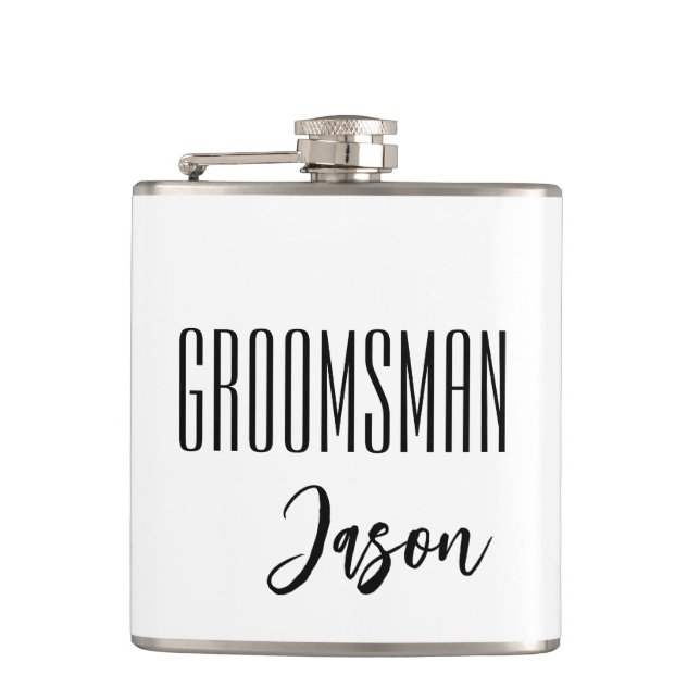 Custom Name Groomsman Flask (Front)