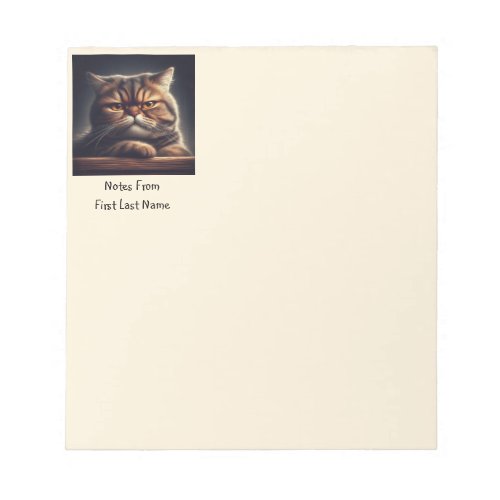 Custom Name Grumpy Grouchy Cat Kitten Pet Animal Notepad