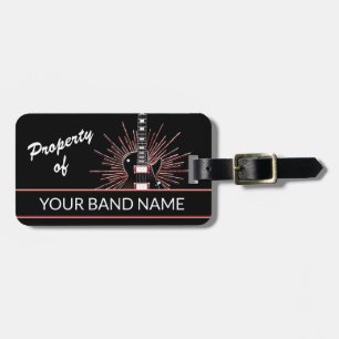 Custom Name Guitar Band Merch Rock Roll Music Bag Luggage Tag