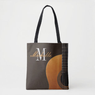 Custom name guitar teacher and student tote bag