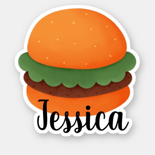 CUSTOM NAME HAMBURGER STICKER