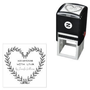Custom Name Handmade with Love Modern Rustic DIY Self-inking Stamp