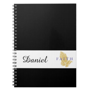 Custom Name Hands of Prayer Notebook