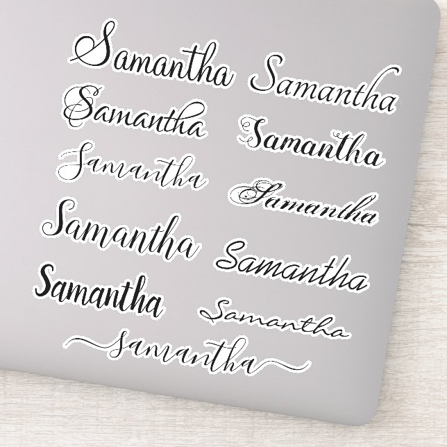 Custom Name Handwritten Script Laptop Tumbler  Sticker (Detail)